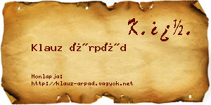 Klauz Árpád névjegykártya