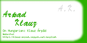 arpad klauz business card
